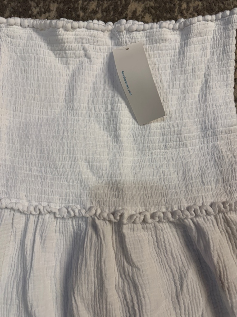 White Strapless Tiered Maxi Dress - Picture 2 of 4